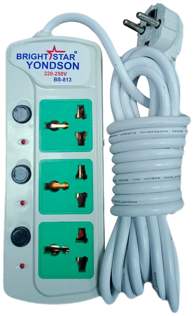 Bright Star Multi Socket 3 port 5 Meter cable