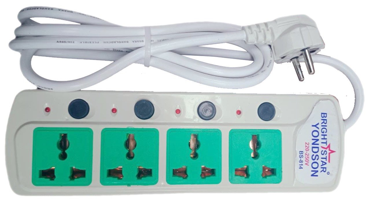 Bright Star Multi Socket 4 port 2 Meter cable